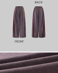 Rase le sol Washed Velvet-Feel Wide-Leg Track Pants