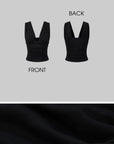 ROVENTE Gathered Tank & Mini Shorts Set in Black - PINKPARKS