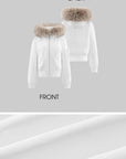 WARDEN EDGE Cropped Fur Collar Down Jacket