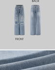 Rase le sol Distressed Washed Wide-Leg Jeans