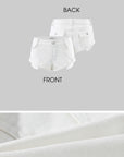 ROVENTE Low Rise White Denim Mini Shorts