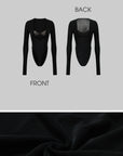ROVENTE Deep V Cutout Bodysuit with Lace Bra Detail - PINKPARKS
