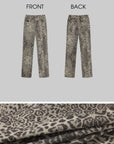 ROVENTE Leopard Print Straight-Leg Pants with Full-Length Silhouette