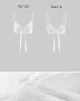 Rase le sol Apricot Lace-Layered Tie-Front Knit Camisole Set