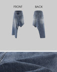 0122stepll Deconstructed Asymmetric Denim Midi Skirt