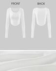 WARDEN EDGE Layered Hem Scoop-Neck Long Sleeve Top