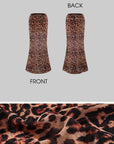 0122stepll Leopard Mesh Halter Top & Sheer Maxi Skirt Set