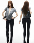 IAMXIAA Low Rise Slim Fit Zip Hem Pants
