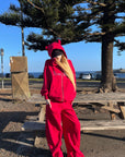 Rase le sol Rhinestone Gothic Zip-Up Hoodie & Wide-Leg Pants Set