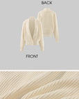 ROVENTE Shawl Collar Ribbed Knit Cardigan