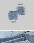 Rase le sol Printed Low-Rise Denim Shorts