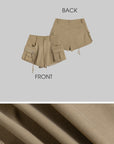 WARDEN EDGE Khaki Utility Cargo Shorts - PINKPARKS