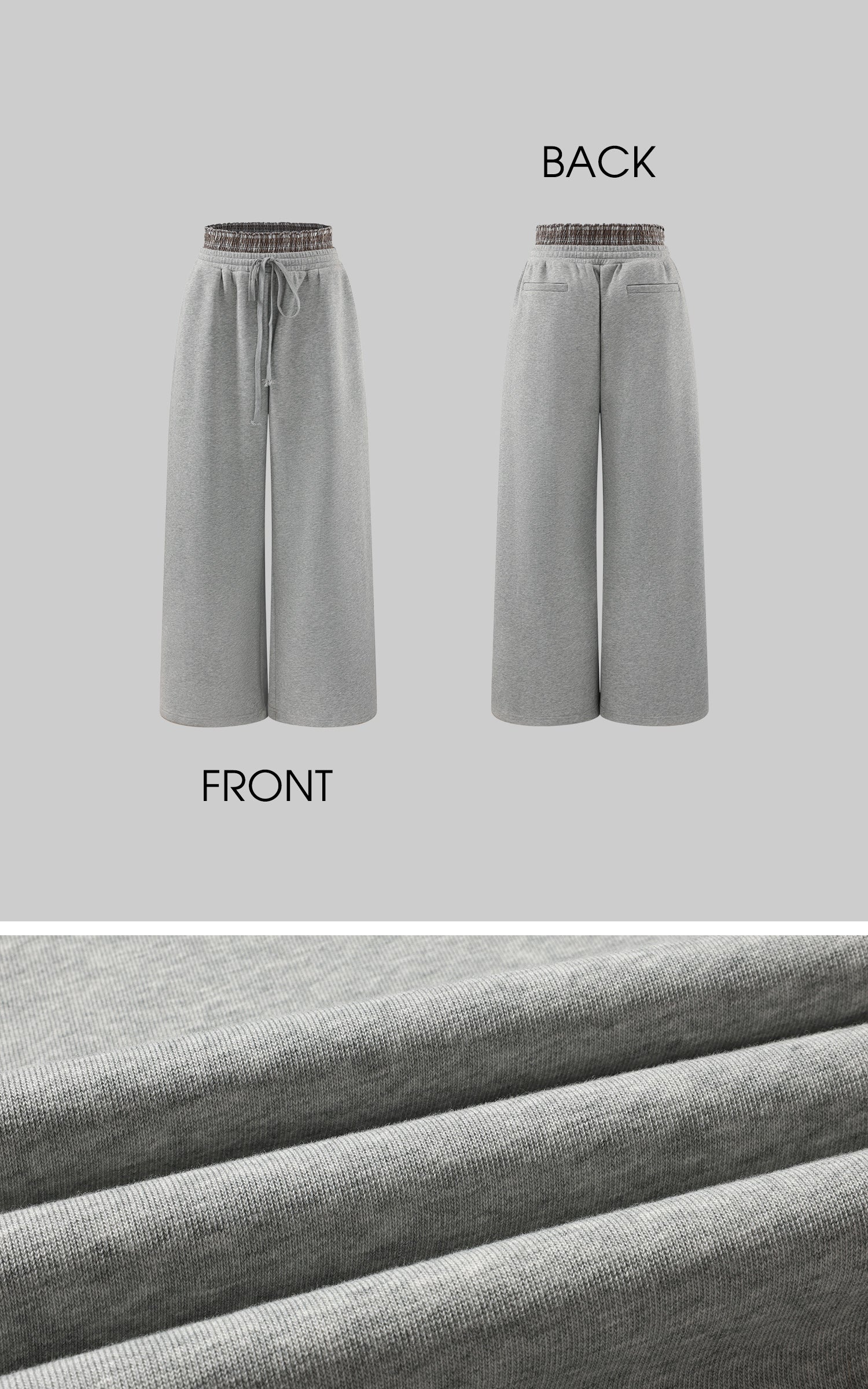 Rase le sol Wide-leg Sweatpants With Smocked Waist And Drawstring Floor-length Design