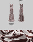 0122stepll Zebra Satin Backless Maxi Dress