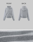 Hydrae Soft Grey Oversized Zip Hoodie & Wide-Leg Drawstring Sweatpants Two-Piece Set