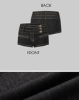 IAMXIAA Triple-Button Low-Rise Denim Micro Shorts