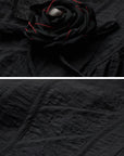 DOINDULGE Draped Maxi Dress with Corset Waist and Rosette Detail