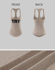 WARDEN EDGE TRY Graphic Racerback Knit Tank Top
