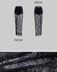 0122stepll Sheer Ruffle Lace Top & Draped Lace Skirt Set