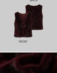 ROVENTE Faux Fur Vest with Detachable Flower