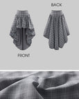 Rase le sol Plaid Tie-Front Top & Asymmetric Layered Skirt Set