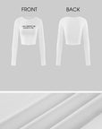 WARDEN EDGE Love Yourself Graphic Cropped Long Sleeve Top