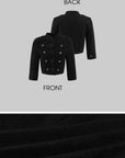 Hydrae Military Button Cropped Jacket & Low-Rise Wide-Leg Pants Two-Piece Set