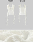 Rase le sol 언밸런스 러플 레이스 홀터 코르셋 탑