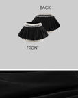 WARDEN EDGE Lace Trim Bubble Mini Skirt With Layered Ruffle Hem