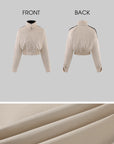 ROVENTE Contrast Stripe Cropped Track Jacket