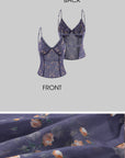 Hydrae Sheer Floral Lace Trim Corset Camisole Top