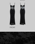 ROVENTE Sheer Velvet Maxi Dress - PINKPARKS