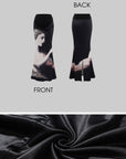 0122stepll Renaissance Portrait Print Draped Maxi Skirt
