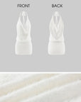 0122stepll Sheer Knit Top & Fuzzy Cowl Mini Dress Set