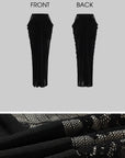 Rase le sol Draped Sheer Mesh Skirt with Lace Panels