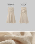 WARDEN EDGE Asymmetric Drape Midi Skirt - PINKPARKS