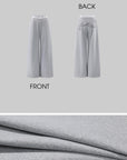 Rase le sol 비대칭 자수 티셔츠 & 레이스 허리 와이드 팬츠 세트