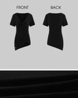 Rase le sol Draped Twist Front Asymmetric T-Shirt