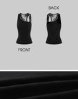 0122stepll Floral Lace Panel Racerback Tank Top