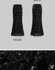 ROVENTE Statement Sequin Fringe Maxi Skirt for Evening Glamour