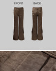 ROVENTE Satin Utility Flare Pants - PINKPARKS