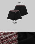 WARDEN EDGE Layered Plaid Waist Micro Shorts