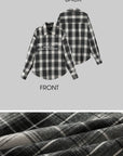 WARDEN EDGE Oversized Plaid Flannel Shirt with Graphic Print