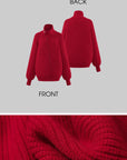 Rase le sol High Neck Oversized Wool Sweater Jacket