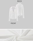 0122stepll Draped Cowl Neck Knit Long Sleeve Top