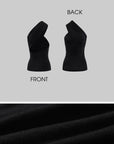 ROVENTE Asymmetric One-Shoulder Draped Tank Top