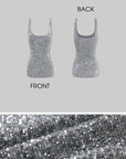 ROVENTE Sequin Fitted Tank Top
