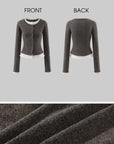 WARDEN EDGE Faux-Layered Asymmetric Knit Cardigan