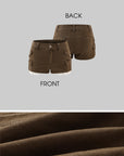 WARDEN EDGE Low-Rise Cargo Shorts with Distressed Hem and Inner Layer Detail