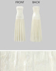 ROVENTE Sequin & Pleated Chiffon Strapless Dress - PINKPARKS
